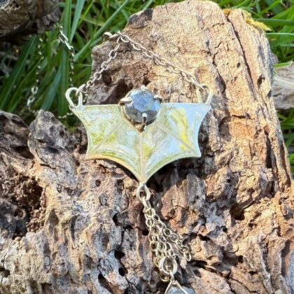 rough diamond-pendant-art deco-gold-9ct-salt and pepper diamond-front-sandrakernsjewellery